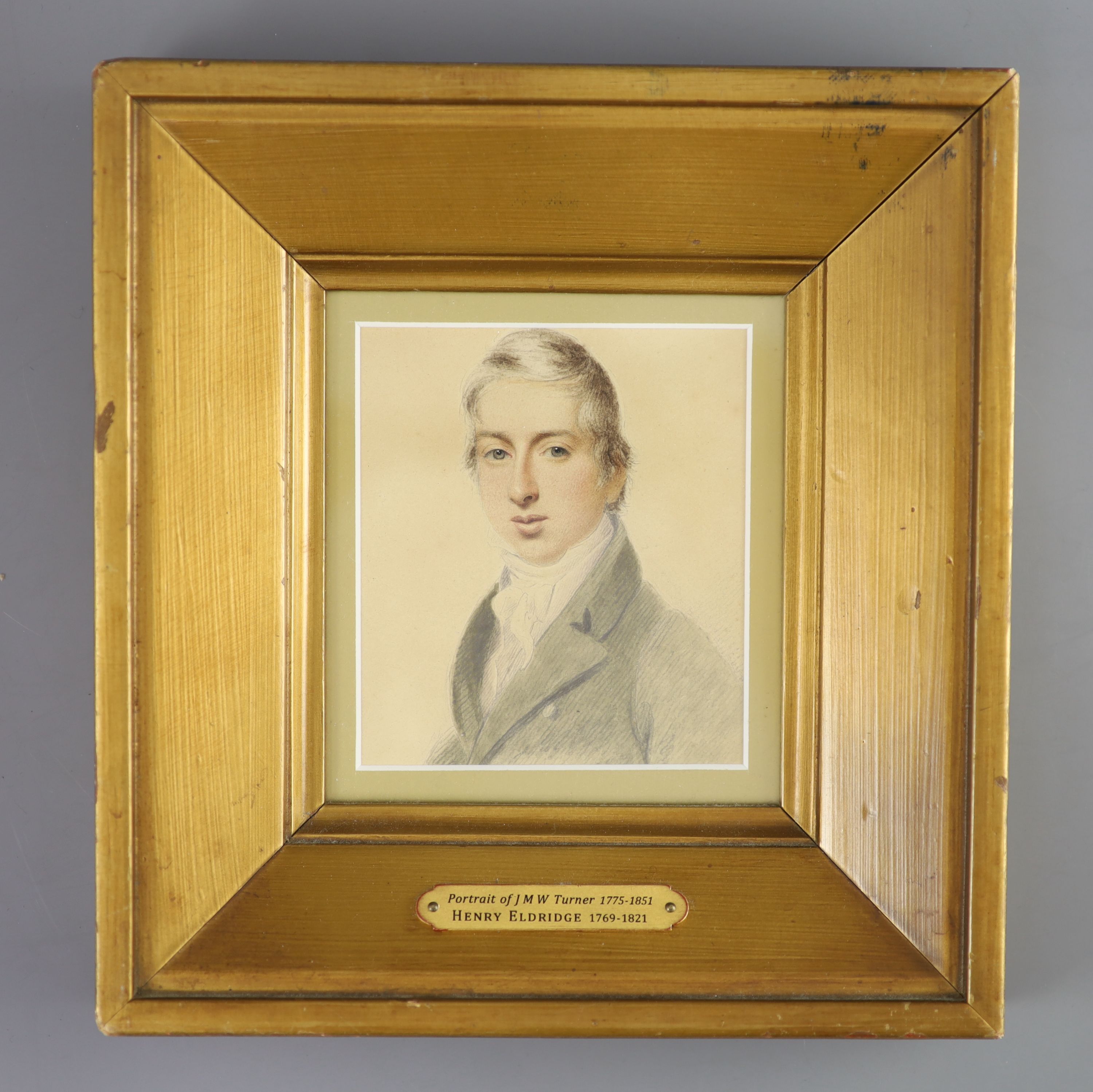 Attributed to Henry Eldridge (1769-1821), Portrait of J.M.W. Turner (1775-1851), watercolour over graphite, 10.5 x 9.5cm